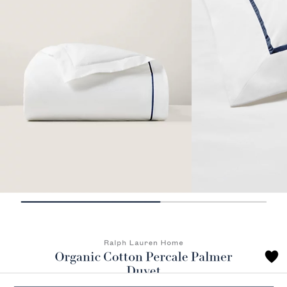 Ralph Lauren Palmer Percale Duvet and Standard Shams